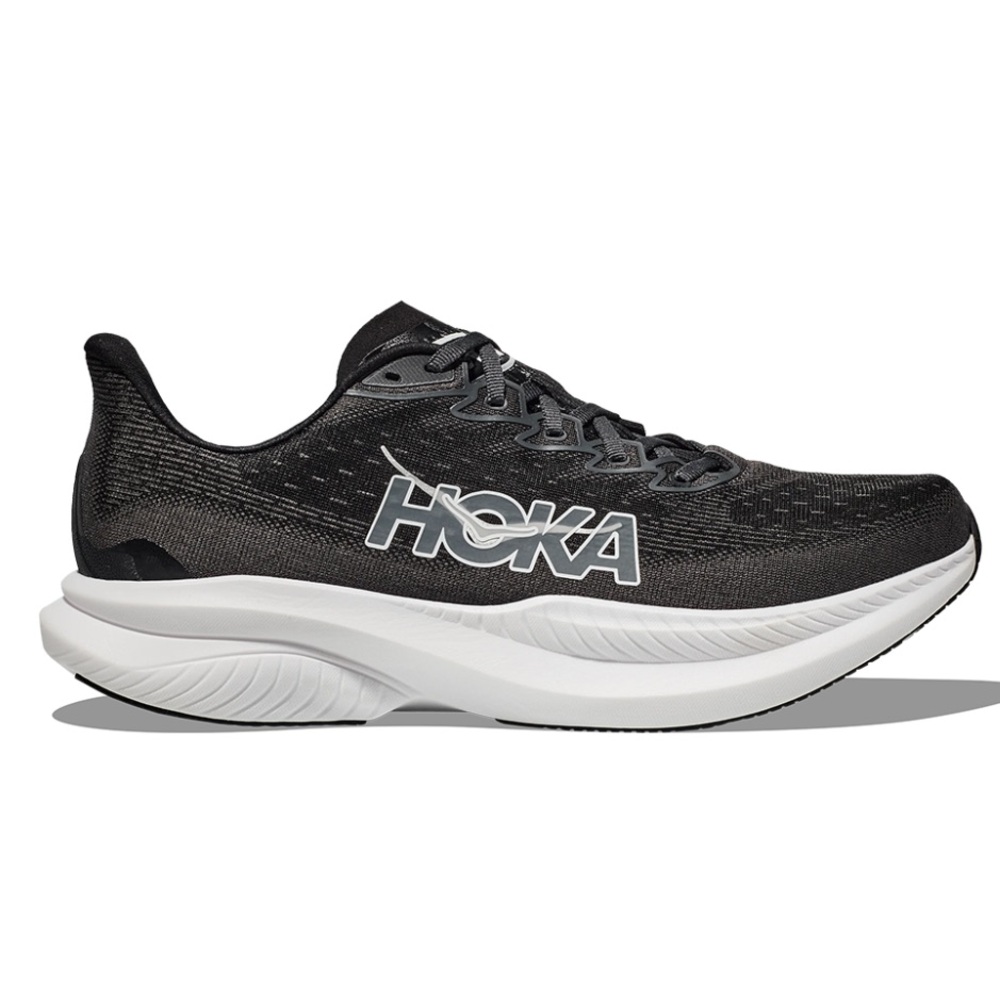 HOKA NIB Women’s Mach 6 Lightweight
Sneaker, Black/White. Size 7.5B. H-095